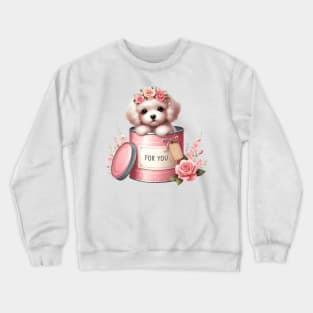 Valentine Poodle Dog For You Crewneck Sweatshirt